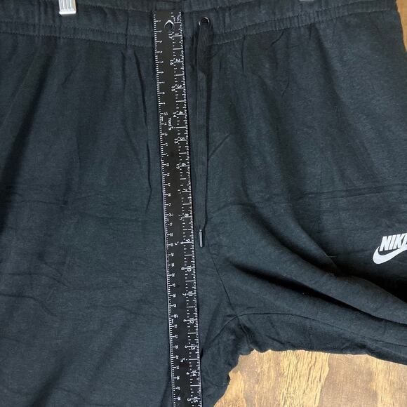 Nike Womens Sweatpants Black Drawstring Cropped Wide Leg Fleece Lounge Stretch L - Picture 7 of 11